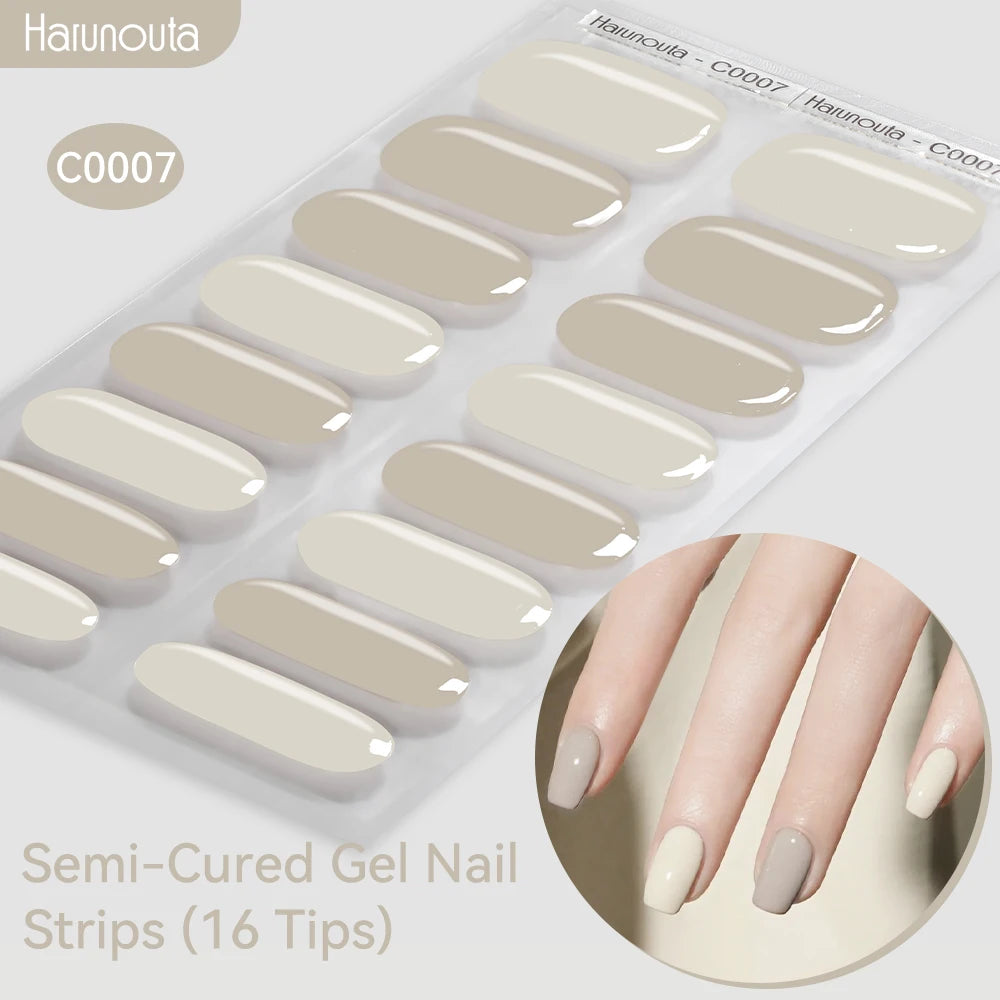Gradient Auroras Semi Cured Gel Nail Strips Sparkly Shinning DIY Gel Polish Stickers for Nails Works with UV/LED Nail Lamps