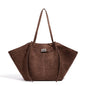 Fashion Large Capacity Trapeze Women Shoulder Bags Designer Metal Lock Handbags High-Quality Pu Leather Big Tote Commute Bag