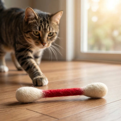 6Pcs Oversized Cotton Swab Cat Toy Anti-Boredom Durable Kitten Chew Toy Soft Texture Lightweight Cat Teething Chew Toy