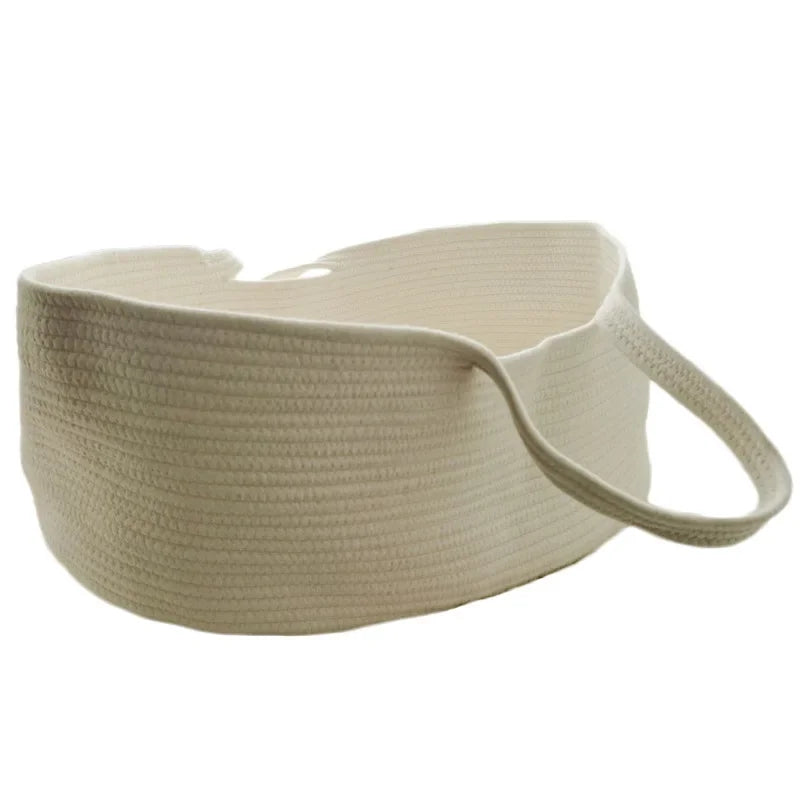 Ins Newborn Hand Basket Cotton Rope Woven Crib Baby Cradle Portable Outdoor Sleeping Infant Accessories Photography Props Gifts
