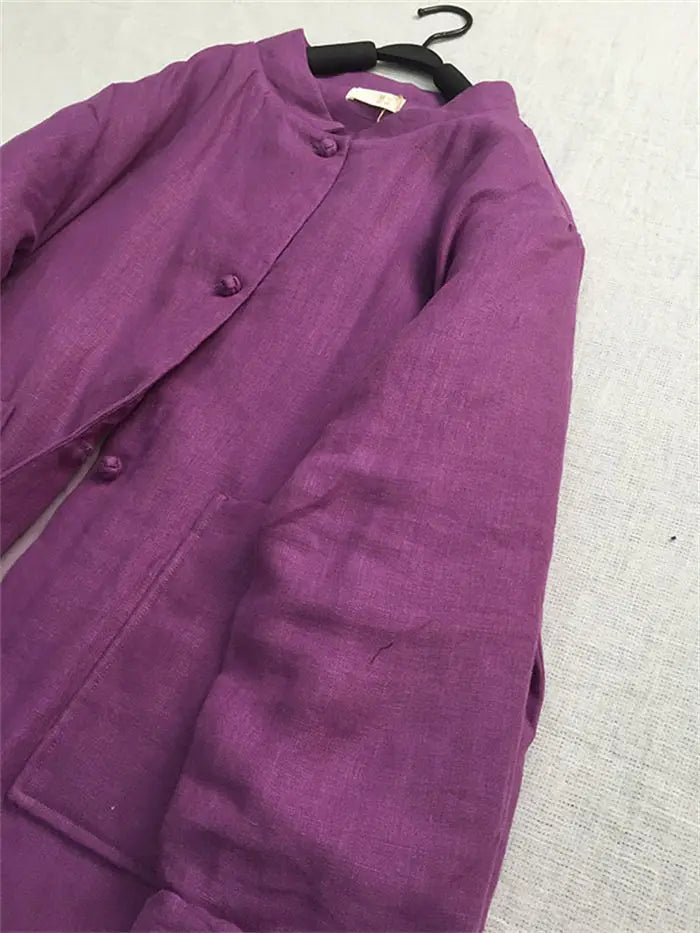 Ethnic Style Retro Single Breasted Cotton Robe Clothing Women's Spring And Autumn 2025 New Loose Versatile Quilted Coat K2709
