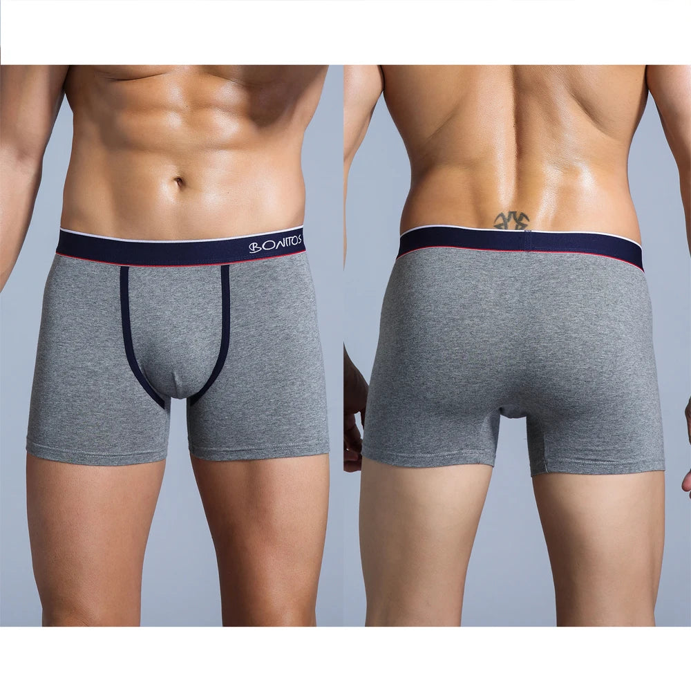 4pcs Cotton Boxer Shorts Soft Men's Panties BONITOS Letter Waistband Men Underpants Boxer Briefs Sexy Underwear for Man Boxers