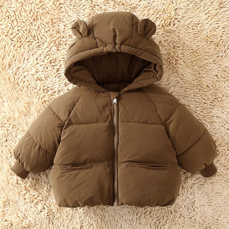 Winter Thick Warm Jackets Autumn Big Kids Padded Down Cotton Clothes Boys Girls Hooded Parka Coats Children Outerwear 2-6 Years