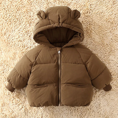 Winter Thick Warm Jackets Autumn Big Kids Padded Down Cotton Clothes Boys Girls Hooded Parka Coats Children Outerwear 2-6 Years