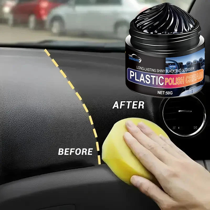 Car Interior Black Care and Refurbishment, Car Plastic Crystal Coating Refurbishment Cream, Plastic Restoration for Whitening, Dashboard and Tire Refurbishment, Scratch Repair, Brightening and Blackening