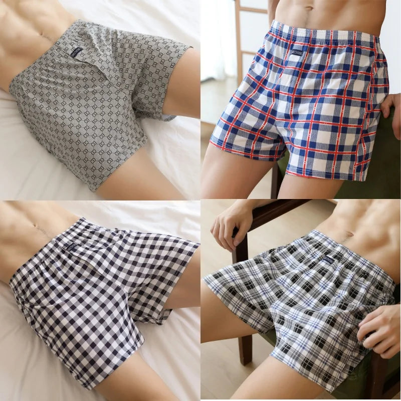 1/2/3/4PCS Plus Size M-XXXL Cotton Aro Pants Men's Underwear Flat Pants Skin Friendly Comfortable Loose Home Large Waistband