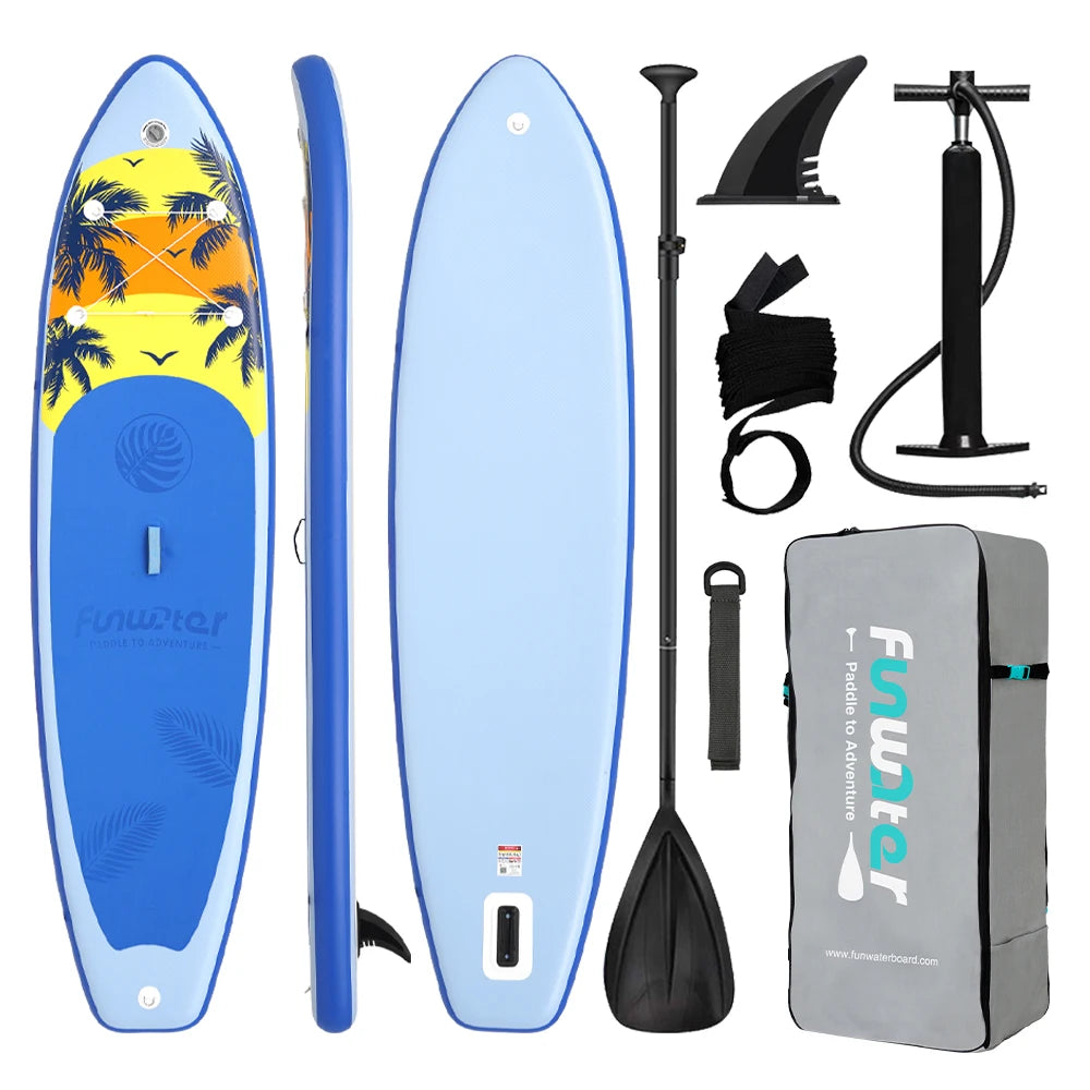 FunWater Stand Up Paddle Board 335*83*15CM Inflatable Paddling Board Surfboard Non-Slip Water Sport Paddle Board with Accessory