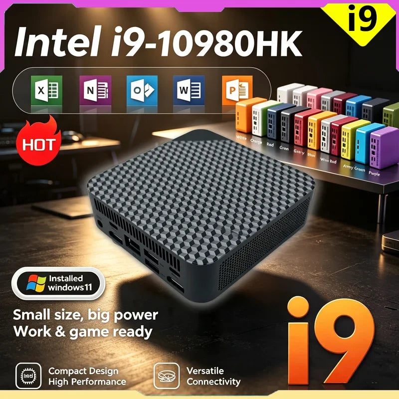 Mini PC Windows 11 Inte i9 10980HK Desktop Gaming Computer PC 32GB RAM 1TB M.2 SSD WiFi 6 BT5.2 Pc Gamer
