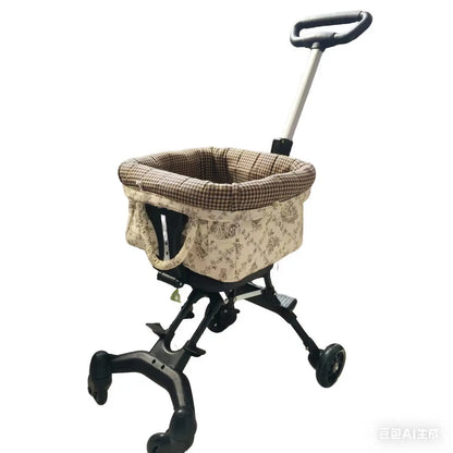 Compact Foldable Pet Cart Lightweight Shopping Cart Small Portable Go out Pet Carrier