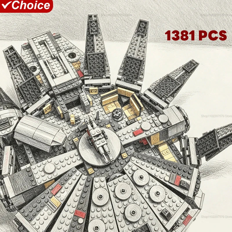 New 1381PCS High Difficulty Building Blocks Model Kit Creative DIY Space Construction Brick Set Collectible Display Assembly Toy