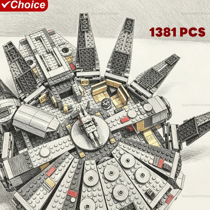 New 1381PCS High Difficulty Building Blocks Model Kit Creative DIY Space Construction Brick Set Collectible Display Assembly Toy