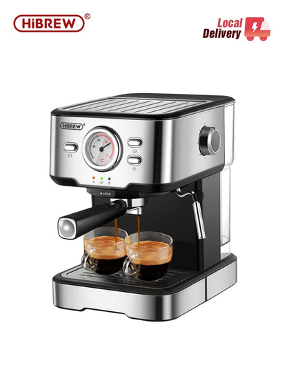 HiBREW Coffee Machine Cafetera 20 Bar Espresso Inox Semi Automatic Expresso Cappuccino Hot Water Steam Temperature Display H5