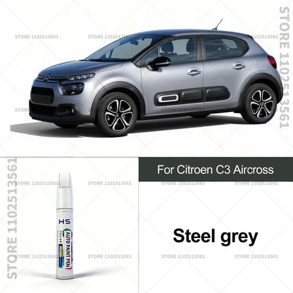 Touch Up Paint Pen Quick Repair Car Scratch Chip Paint Brush Cosmo blue black Montana green Ploar white For Citroen C3 Aircross