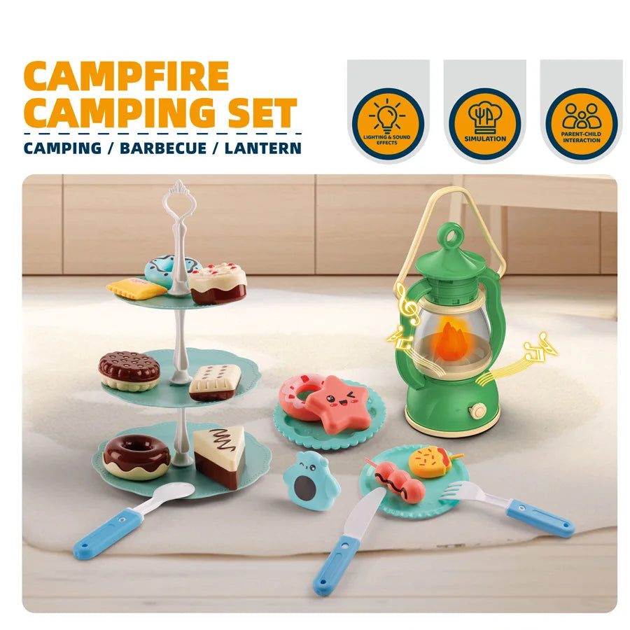 Kids Camping Tent Set Baby Playground Miniature Foods Children's Tent House Indoor Outdoor Parent-Child Interactive Game Toys