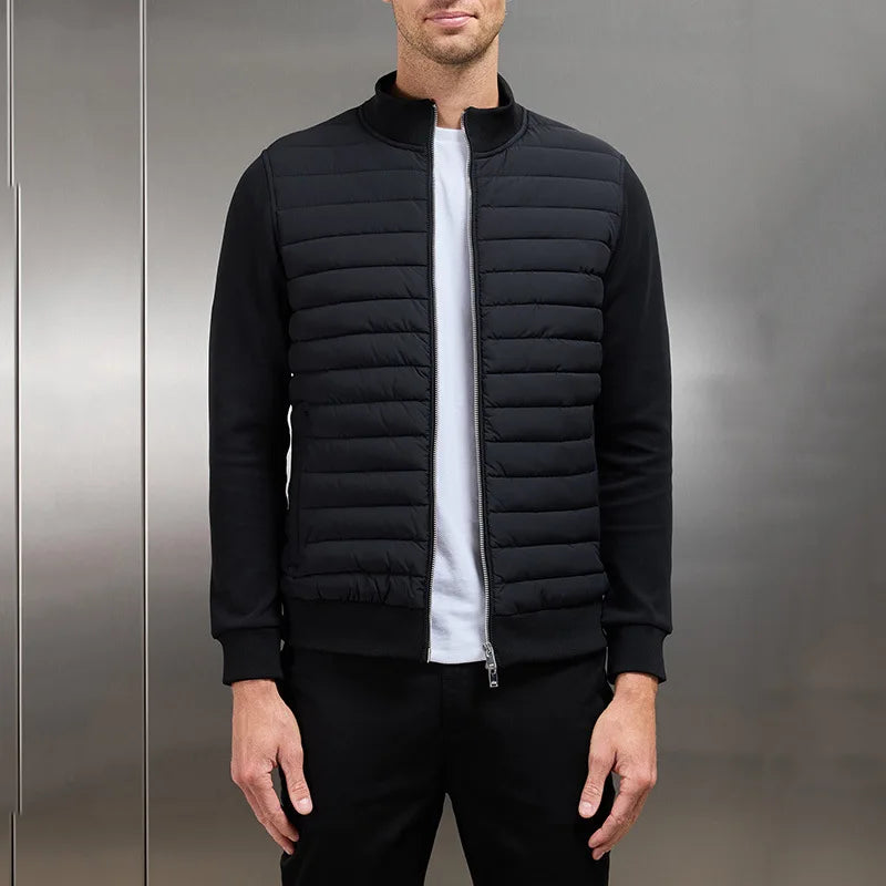 Autumn Winter Lightweight Stand Collar Down Jacket for Men Solid Slim Zipper Casual Warm Parkas Outwear Business Causal Jackets