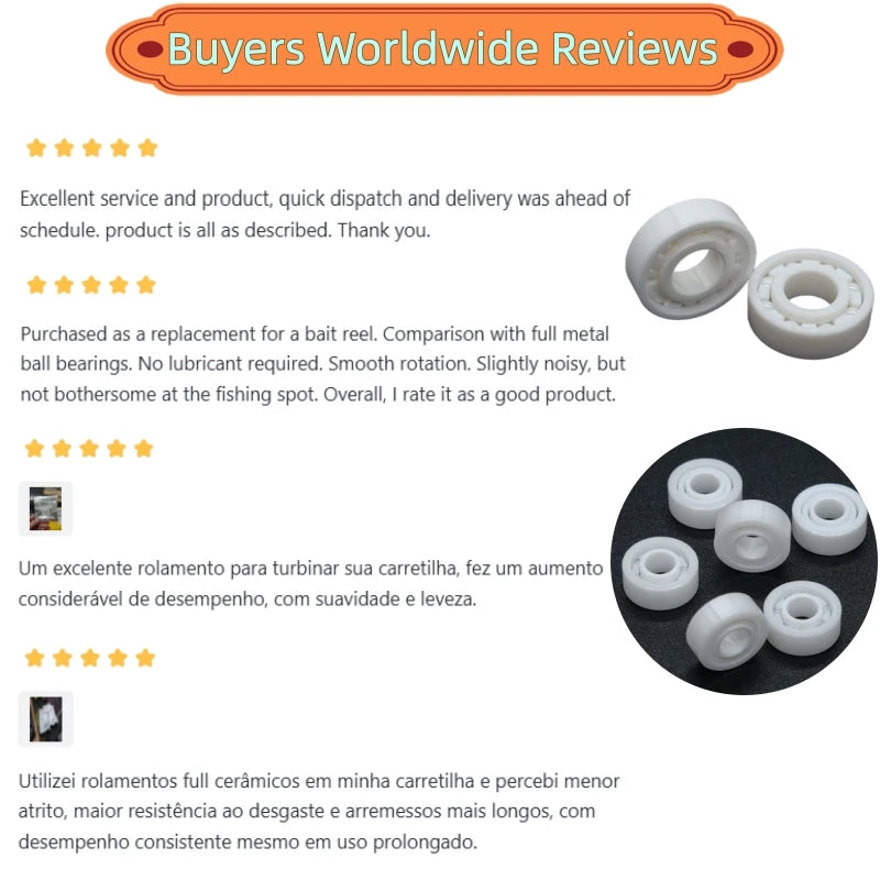 4Pcs 623CE Full Ceramic Bearing 3x10x4 mm ABEC-9 for Fishing Spinning Baitcasting Reel Corrosion Resistant Oil Free