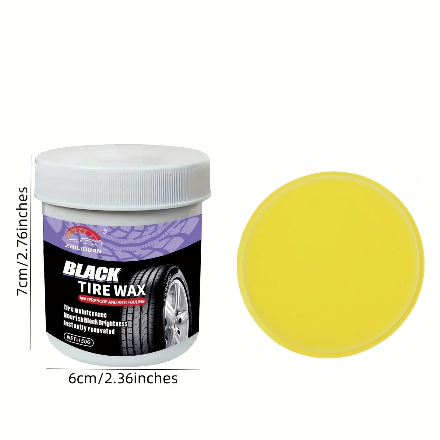 Car Tire Care Wax-Waterproof UV Resistant Shine Ointment, All Weather Tire Polish for Long-Lasting Protection & Dirt Prevention
