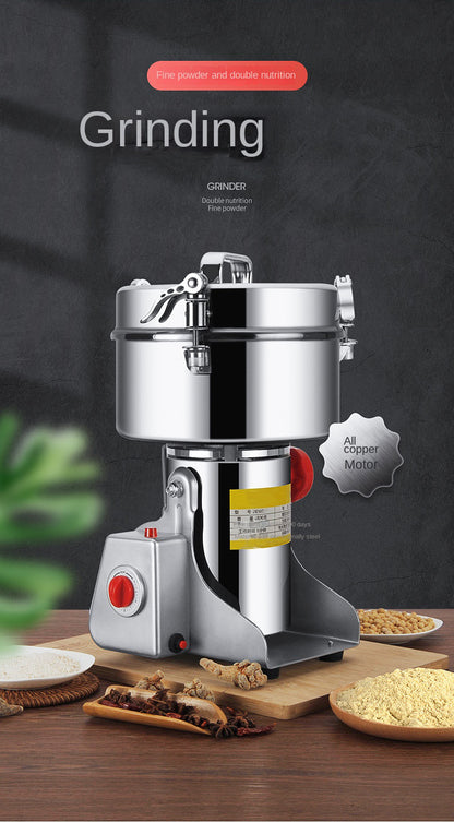 Electric Grain Mill Grinder Stainless Steel Pulverizer Powder Machine for Dry Herbs Grains Spices Cereals Coffee Corn 800G