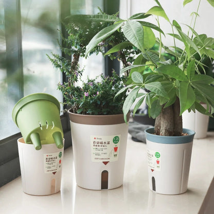 Self Watering Plant Pots Plastic Flowerpot Planter with Drainage Holes Hydroponics Flower Pot Plastic Lazy Automatic Plants Pot