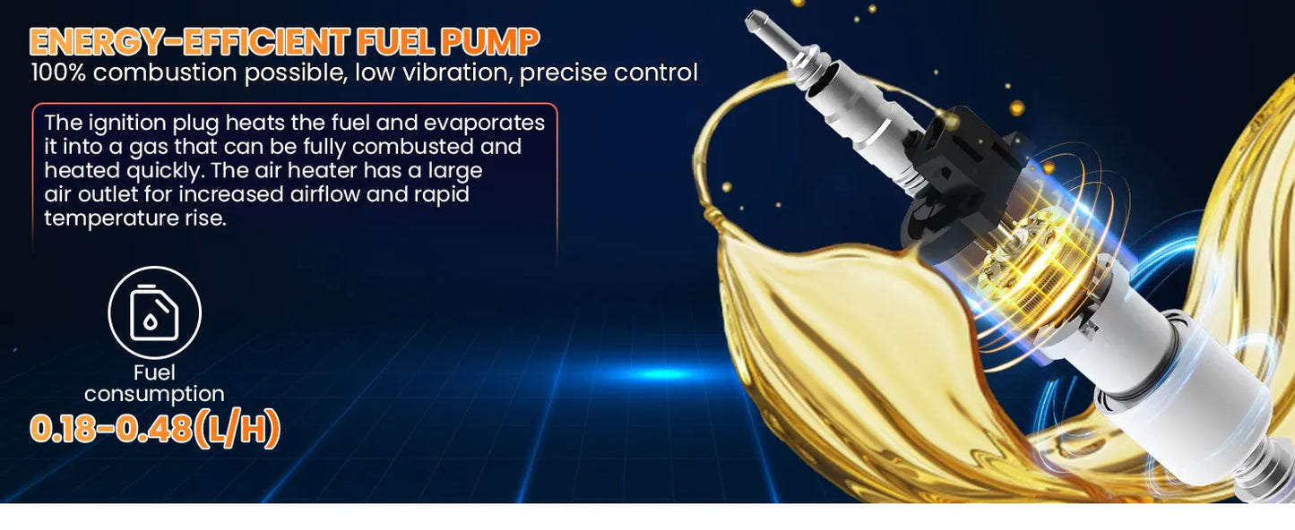 8KW Portable Diesel Heater with LCD Remote Control Adjustable Temperature 18-40℃ for Motorhome Boat And Home Use