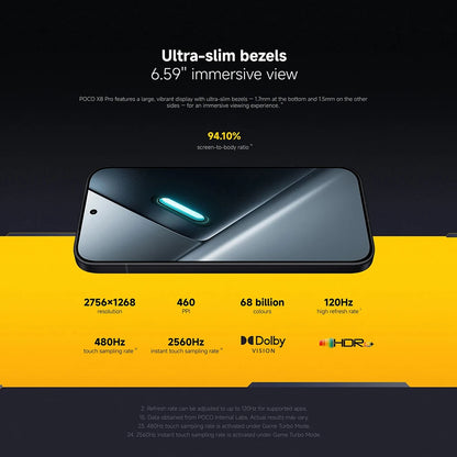 Global Version POCO X8 Pro Smartphone 5G 6.59' 120Hz 100W HyperCharge 6500mAh 50MP Main Camera IP68 20MP Front Camera