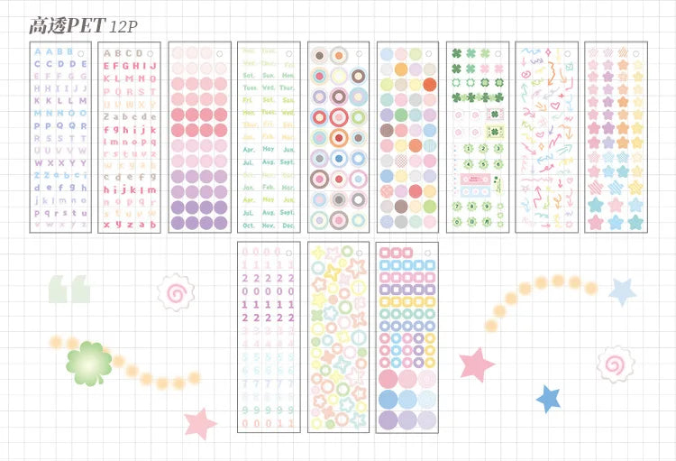30/60 Pcs Multi material die-cutting Cartoon sticker book Kit Scrapbooking Stickers Decor Journal Supplies Aesthetics Stationery