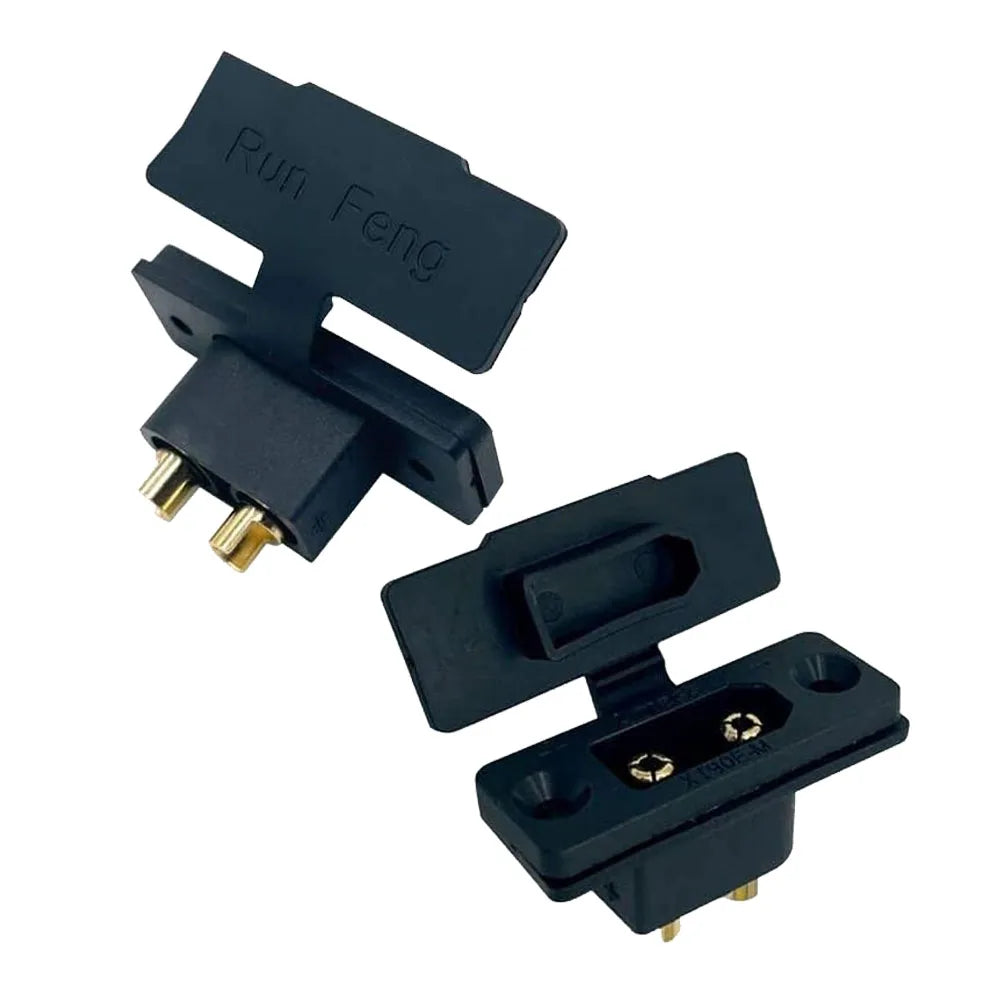 Amass XT90E-M Battery Connector XT90E Male Plug Gold-Plated Connector with PVC Protective Sleeve Dust Cap for RC Aircraft Drone