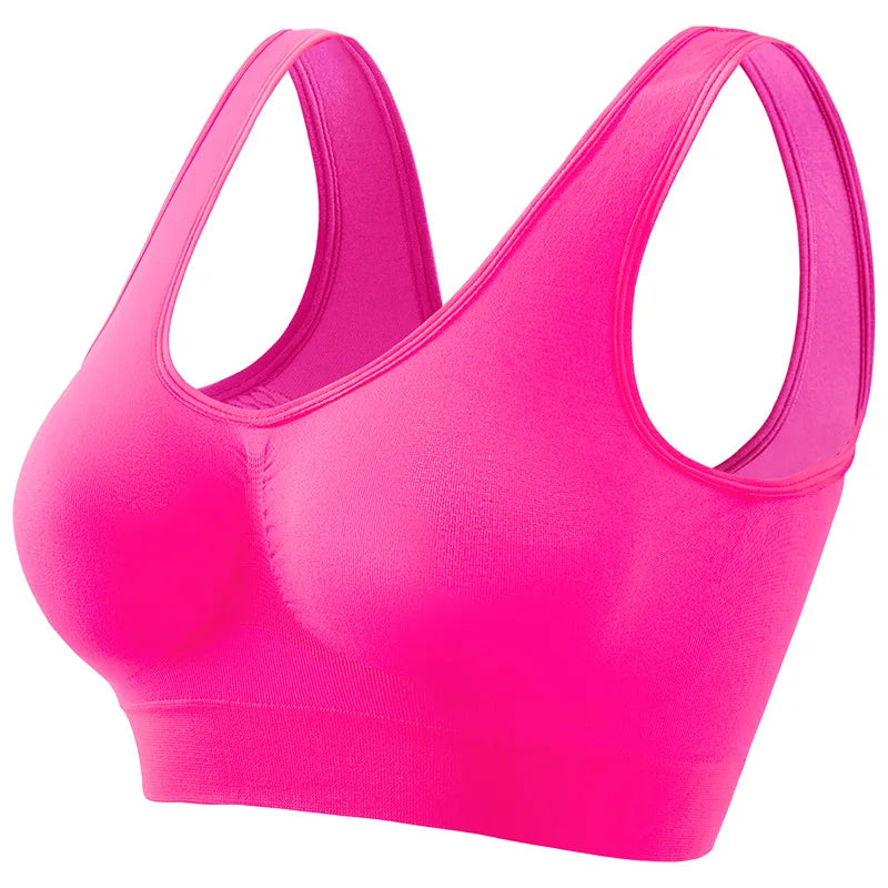 Women's Seamless Push-Up Bra Sports Bralette Non-wire Crop Top Solid Sexy Lingerie No-Pads Breathable Plus Size Tank Bra S-5XL
