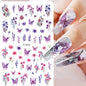 1PCS Marbled Nail Sticker 3D Abstract Lines Sticker Nail Art Supplies Nail Decals Y2K Laser Butterfly Ladies Nail Art Decoration