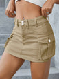 Streetwear Solid Color Cowboy Tight Skirts Women Fashion Pocket Design Sense Package Hip Slim Denim Mini Skirt Female Spring New