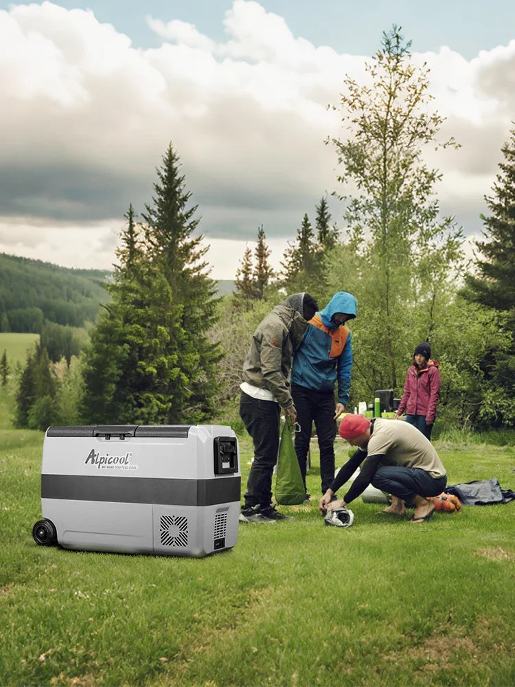 Alpicool T50 50L Compressor Cool Box 12 V Portable Fridge Electric Freezer Box Small Freezer for Car Camping, Truck, Boat and Socket with USB Port, -20°C to 20°C