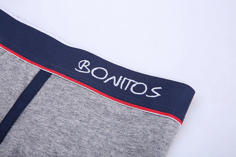 4pcs Cotton Boxer Shorts Soft Men's Panties BONITOS Letter Waistband Men Underpants Boxer Briefs Sexy Underwear for Man Boxers