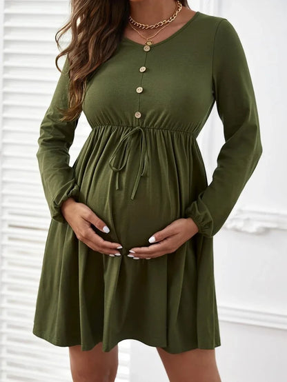 Maternity Dresses Photoshoot Women Clothes Summer Striped Short Sleeve Pregnant Button-down Casual Dress Fashion Shirt Clothing
