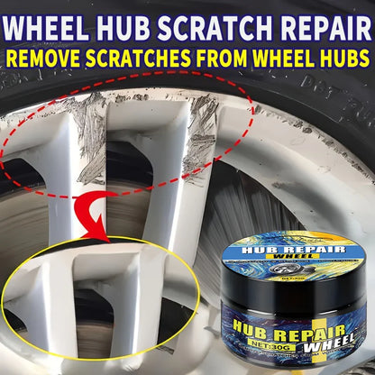 Universal Car Wheel Hub Repair Paste 30g - Scratch, Fade Removal for Aluminum Alloy & Chrome Rims, Polishing Wax for Black, Whit
