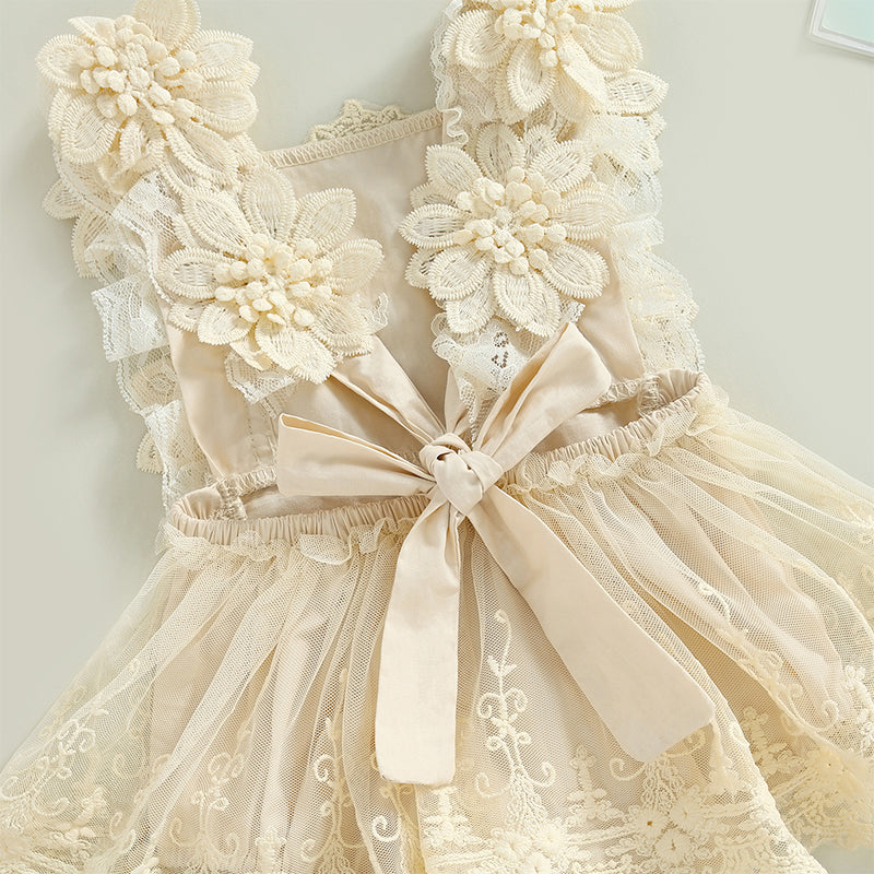 Baby Girl Summer Clothes Lace Romper Skirt Dress Princess Outfits Sleeveless Flower Newborn Outfit