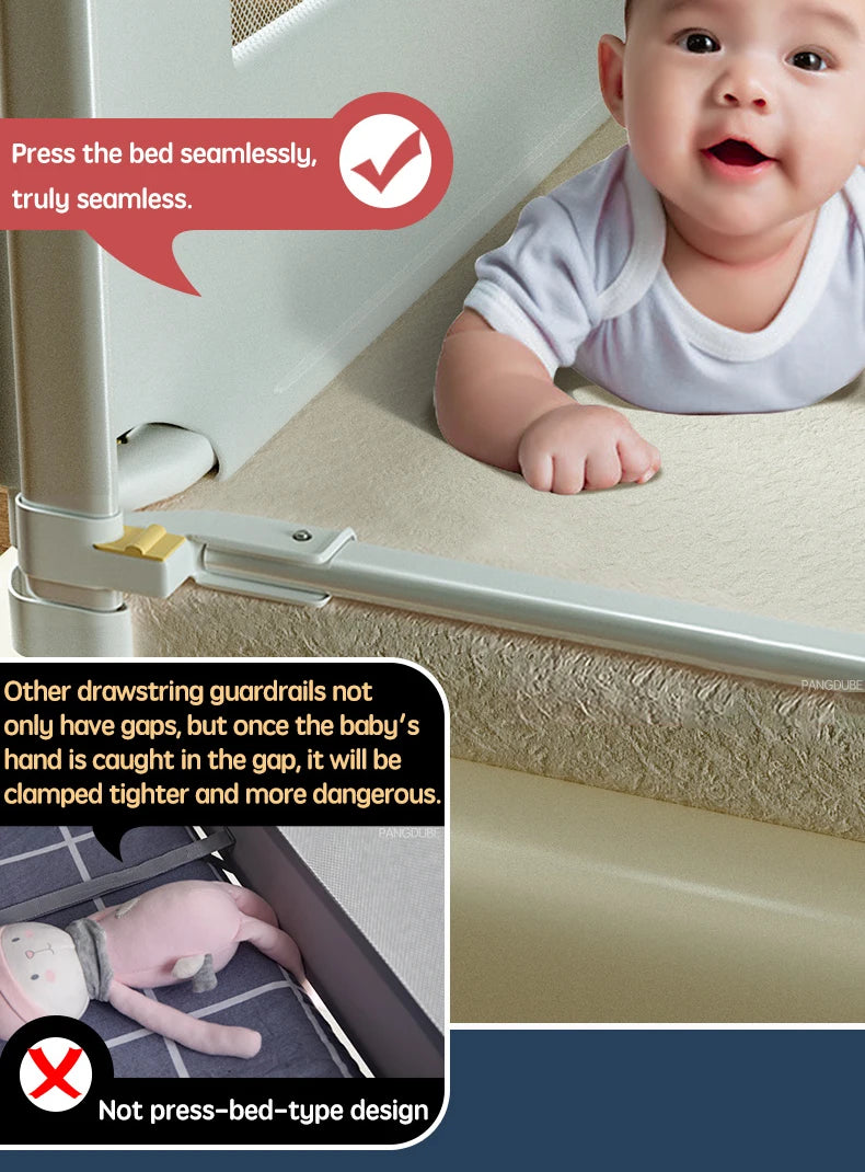 PANGDUBE 1 piece Baby Safety Railing for Children Bed Rail Guard Protective Barrier for Kid Bed Need to Screw Installation