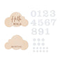 Wooden Baby Month Photography Prop Cloud Shape Record Card Newborn Birthday Gift Milestone Card Souvenir Baby Photo Accessories