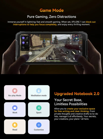 Blackview XPLORE 1 Outdoor 5G Rugged Smartphone Android 15, 6.78'' 2.4K Display, 16GB+512GB, 20000mAh, Waterproof Mobile Phone