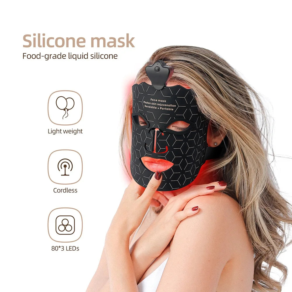 7 Colors Silicone LED Mask Face Photon Skin Rejuvenation Flexible Soft Facial Beauty Mask Skin Care Repair Skin Brightening