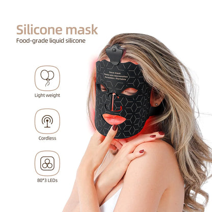 7 Colors Silicone LED Mask Face Photon Skin Rejuvenation Flexible Soft Facial Beauty Mask Skin Care Repair Skin Brightening