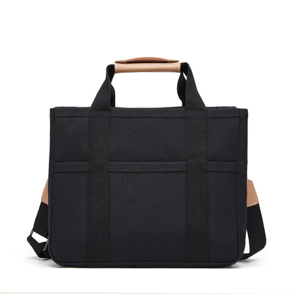 Women's Casual Canvas Handbag Multi-pocket Large Capacity Tote Bag Adjustable Shoulder Strap Casual Shoulder Shopper Bag Female