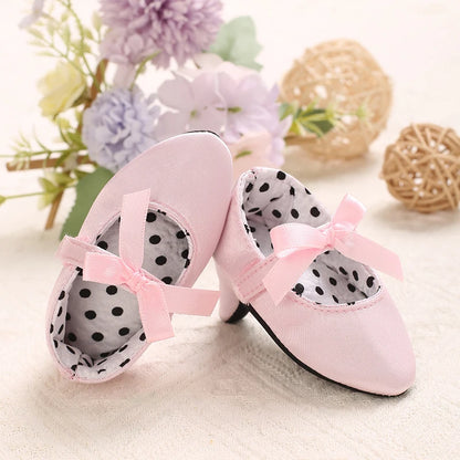 2022 New Infant Newborn Baby Girl High Heels Shoes Princess Bow First Birthday Party Shoes Photo Props Shoes 0-12M
