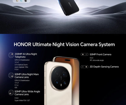 Global Version Honor Magic 8 Pro 5g Smartphone Snapdragon 8 Elite Gen 5 200Mp Aimage Camera 7100Mah 100W 6.71'' Oled Nfc Esim Honor Phone