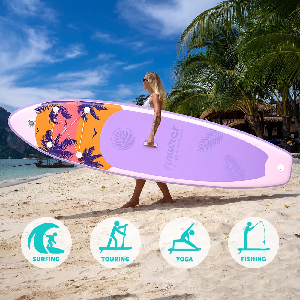 FunWater Stand Up Paddle Board 335*83*15CM Inflatable Paddling Board Surfboard Non-Slip Water Sport Paddle Board with Accessory