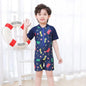 2-10T Summer Kids Boy Swimsuits Vacation Beach Pants Long sleeve Tops with Hat Toddler Sets Fashion Children Surfing Swim Suit