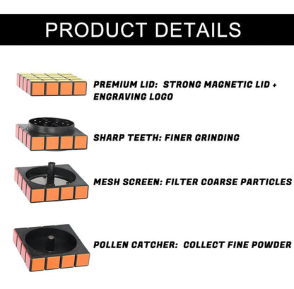 Magnet Magic Cube Four Layers Grinder Multifunctional 1.8Inch Magic Cube Grinder Cigarette Shredder Spice Crusher