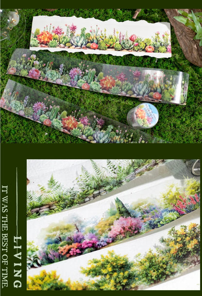50mm*2m Plant flower landscape PET Tapes Creativity Scrapbooking Hand Account Adhesive hand made Diy Junk Journal Craft Supplies