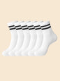 6/10 Pairs Men's Socks Spring Autumn Simple Casual Black White Striped Socks Breathable Mid Tube Sock High-quality Round Neck