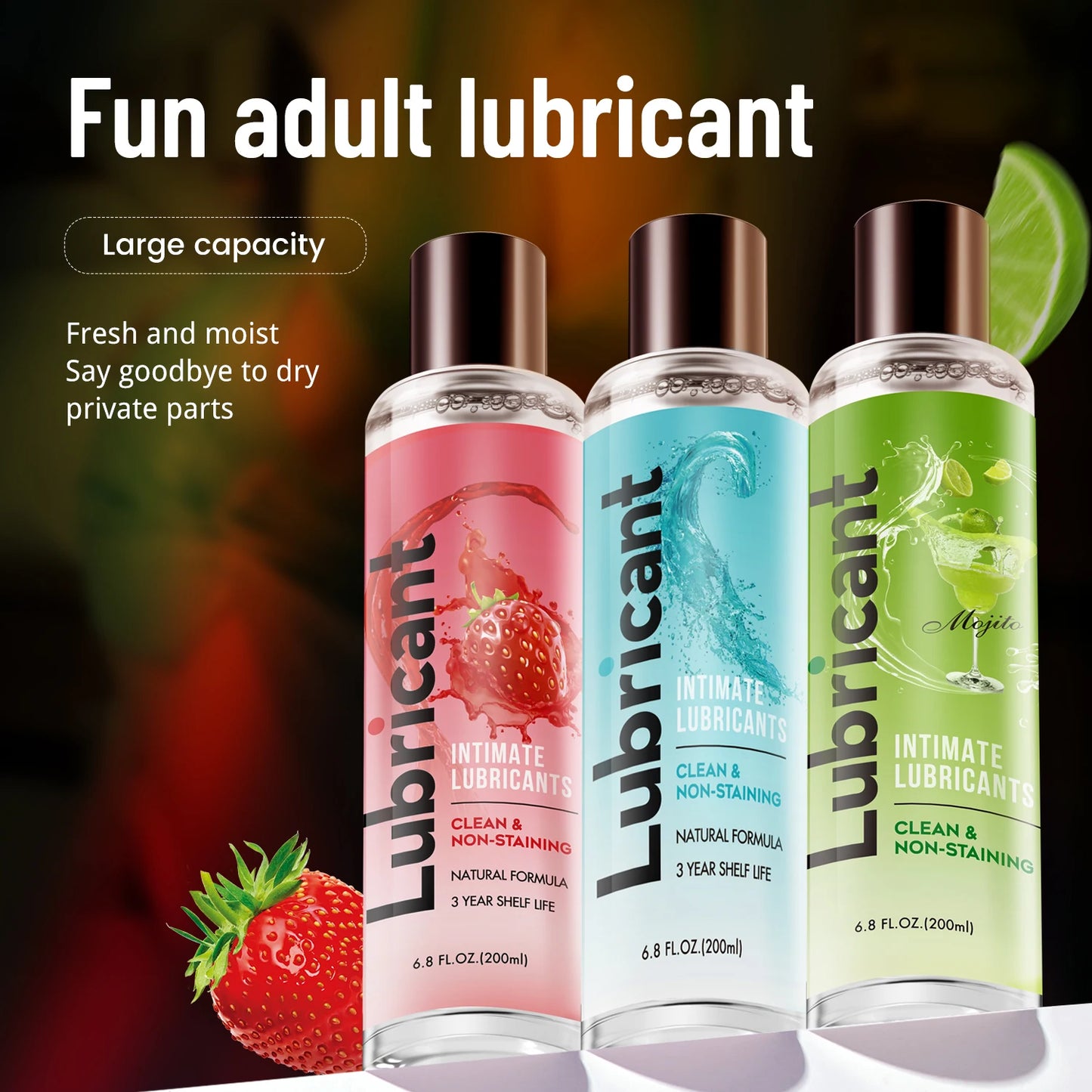 Bed Game 200ml Anal Lubricants Fruit Water Based Sex Silky Smooth Texture Lubricant Love Gel Exciter For Adult toy lubricant