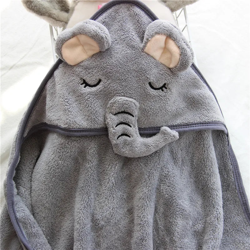 Baby Bath Towel Boy Girl Baby Towel Newborn With Hood Cartoon Coral Fleece Infant Towel Blanket Newborn Baby Bathrobe Infan